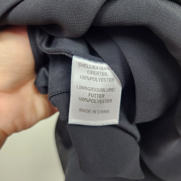 Adrianna Papell Black Ruffled Short Sleeve Zip Back Sheath Cocktail Dress Sz 10 - Picture 8 of 11